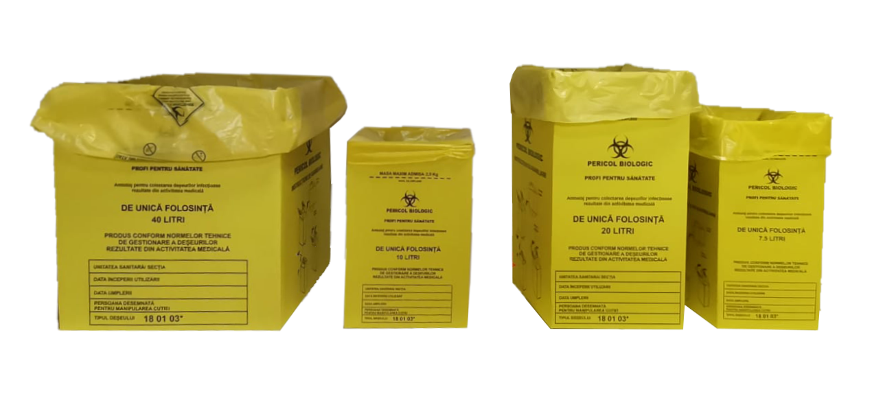 Cutie carton cu sac pentru deseurile medicale infectioase - imagine 2